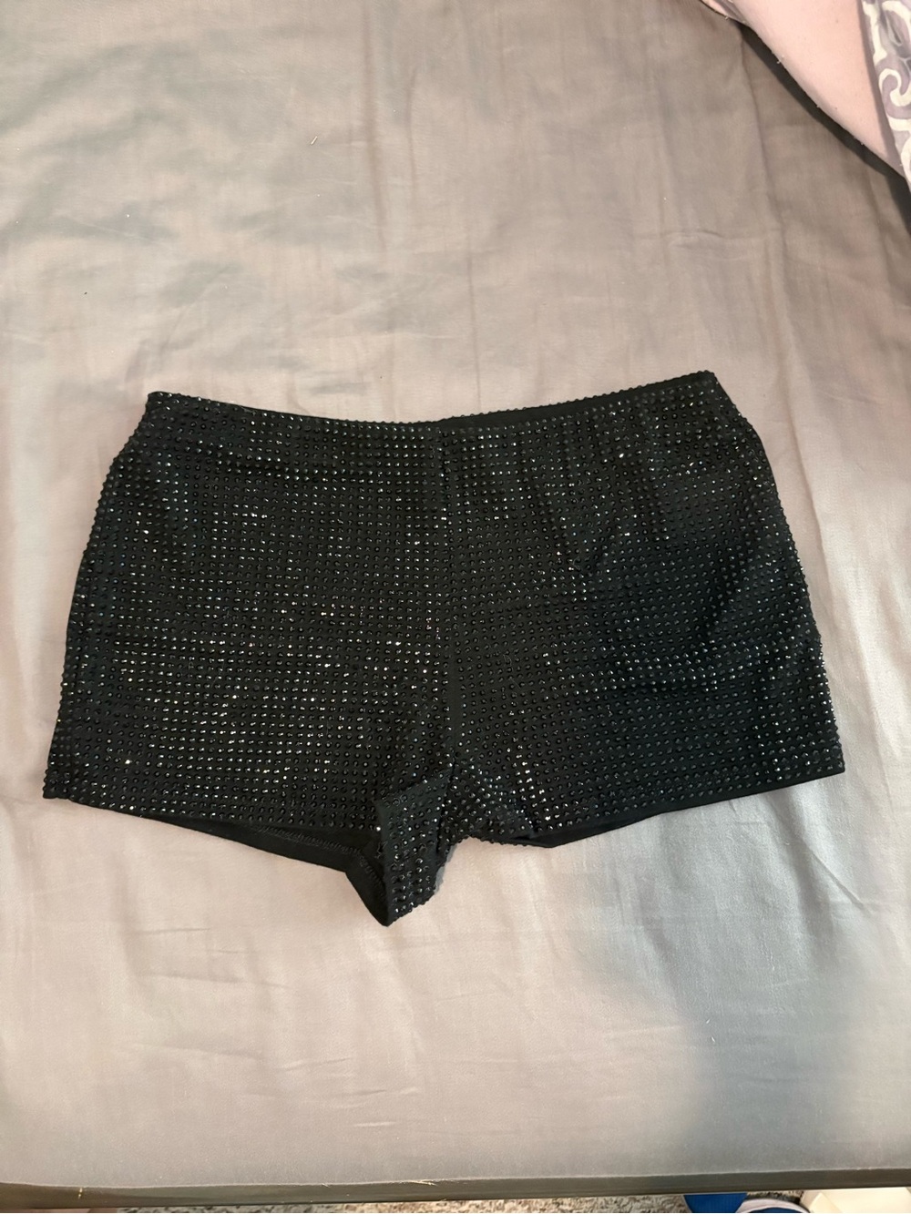 Windsor Black Rhinestone Mini Shorts